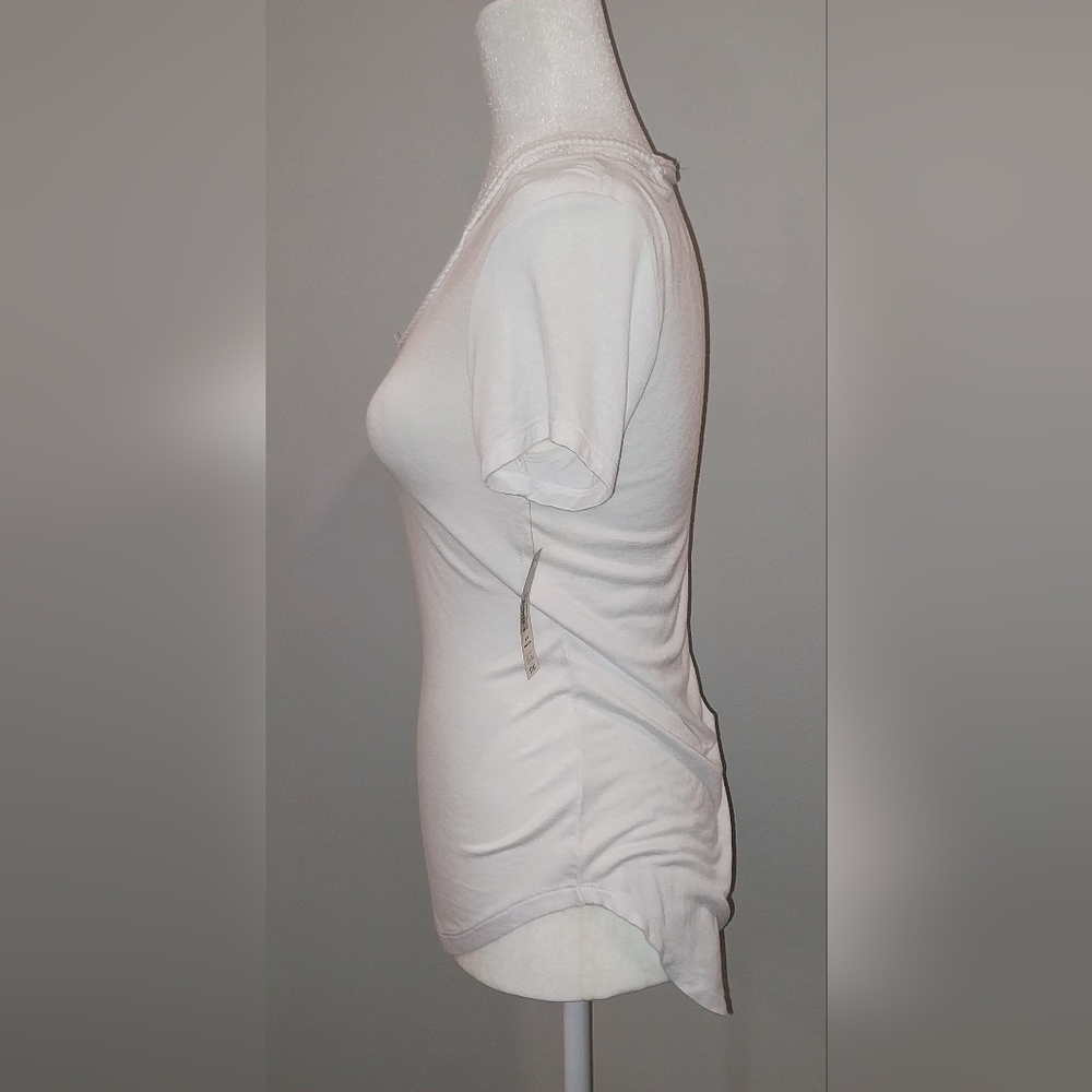 NWT No Boundaries Juniors White Braided V Neck Top Size 7-9 - Picture 5 of 15
